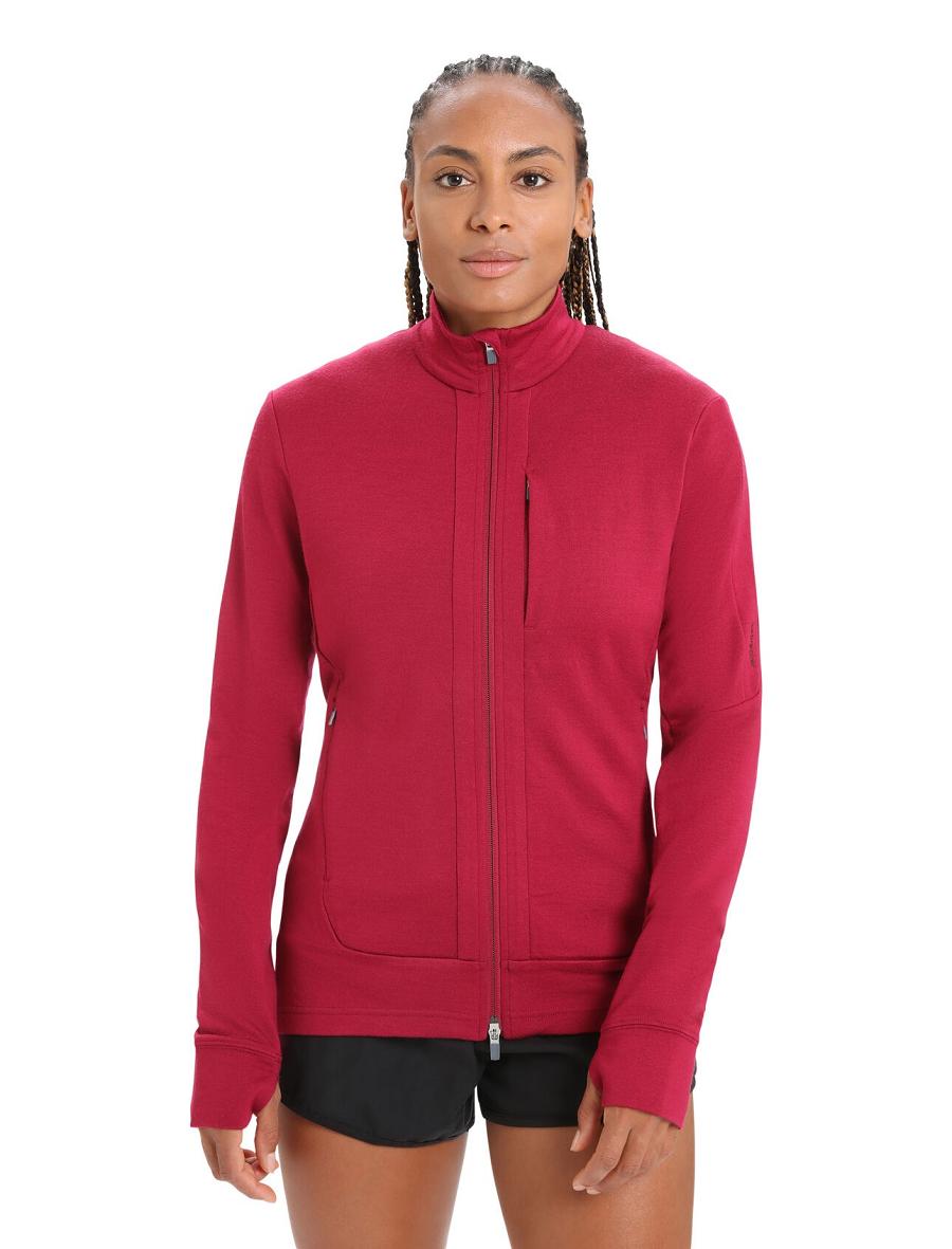 Icebreaker Merino Quantum III Long Sleeve Zip Naisten Huppari Pinkki | FI 1680MQZA